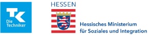Logo der Techniker Krankenkasse (TK) und des Hessischen Ministeriums für Soziales und Integration (HMSI)
